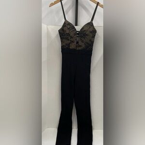Bebe Black and Tan Lace Detail Outfit